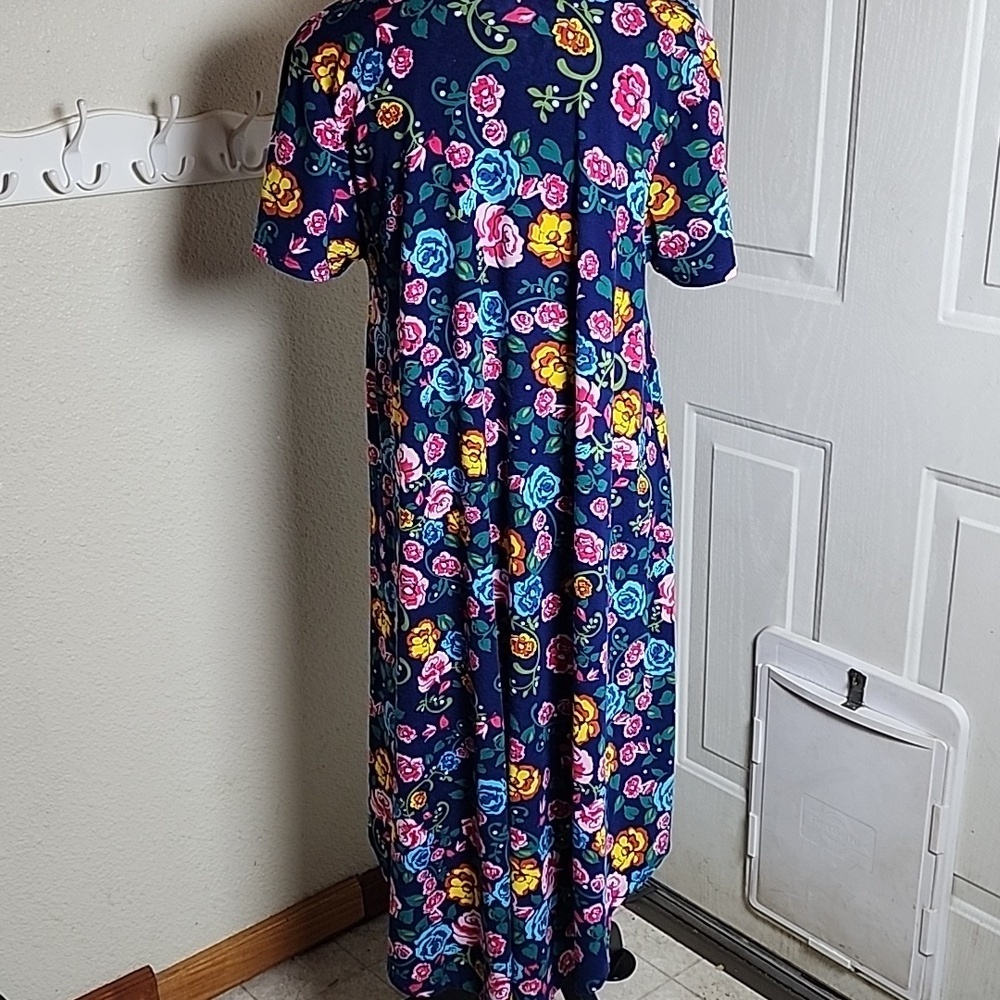 LuLaRoe Carly Hi-low Hem Floral Swing Dress Size Large - Picture 5 of 9